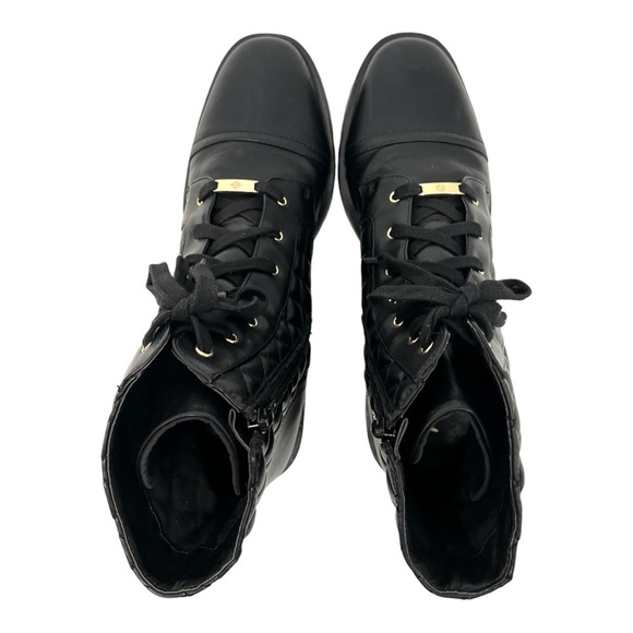 Nanette Lepore Idalia Black Quilted Combat Boots Lugg Sole Women’s 10 - Picture 8 of 14